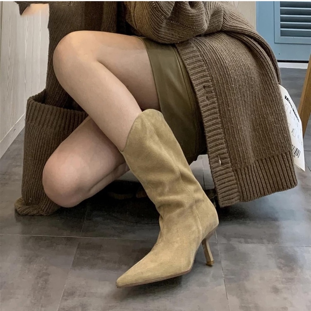 Elegant Tan Suede Knee-High Boots